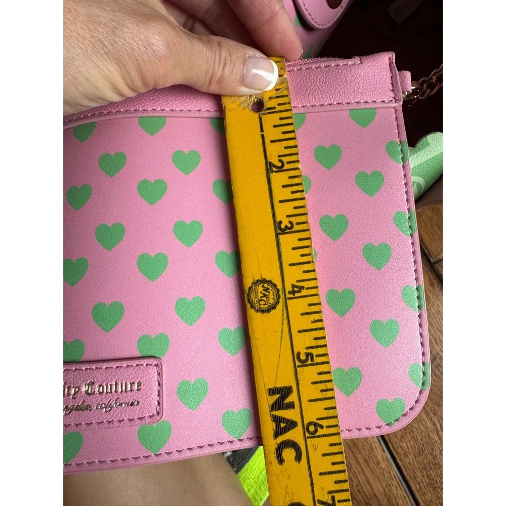 Juicy Couture Y2K Sweet Break Time 2 in 1‎ Tots Bag AND Wristlet Heart Checkered